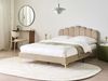 Bett mit Lattenrost Samtstoff SAUVIAN 140 x 200 cm Taupe Bild 3