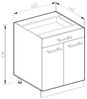 Unterschrank R-Line Grau 60 cm mit Schubladen, ohne Arbeitsplatte Vicco Bild 2