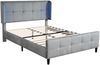 Polsterbett 140x200 mit LED in 16 Farben, Samt Doppelbett mit gesteppter Lehne, höhenverstellbarem Kopfteil, modernes LED-Bett, grau Bild 5