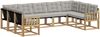 vidaXL Outdoor-Sofagarnitur mit Kissen 9 pcs Weiß und Hellgrau 3389857 Bild 2