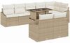 vidaXL Garten-Sofa-Set mit Kissen mit Speicher 9 pcs Beige und Creme 3357764 Bild 2
