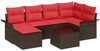 vidaXL Gartensofa-set mit Kissen 7 pcs Braun Poly-Rattan 3345444 Bild 2