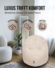 PATCH HOME 2 in 1 Sitzsack Sessel – Ø145 cm – Creme, bequemer Sitzsack aus Luxus-Polyester-Gewebe, bereits befüllt Bild 5