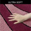 OTTO home Badematte Anna, Badvorleger, Badezimmer Teppich, Höhe 16 mm, rutschhemmend beschichtet, schnell trocknend, fußbodenheizungsgeeignet, Polyester, rechteckig, 3tlg Set Hänge WC, Badteppich, Hoch Tief Effekt, Modern, Weich, Wellen Bild 4