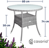 CASARIA® Polyrattan Balkontisch Beistelltisch Rund Ø 80cm Grau Bild 3