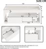 Couchtisch 100 x 50 x 40 cm mit LED, 2 Schubladen, Glasplatte, Hochglanz Weiß Bild 5