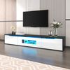 TV-Schrank B 180 x T 35 x H 30 cm in Schwarz-Weiß, Hochglanz mit LED-Beleuchtung Bild 3