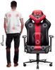 Diablo X-Player 2. 0 Gaming Stuhl Bürostuhl Gamer Chair Stoff 3D Armlehnen Ergonomisches Design Nacken/- Lendenkissen Wippfunktion Anthrazit-Rot King (XL) Bild 4