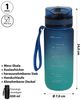 CEPEWA Trinkflasche Trinkflasche 650ml PET PP PE 7x24cm grün blau Handschlaufe Sieb Bild 2