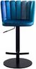 KAWOLA Barhocker JADA Drehstuhl höhenverstellbar Velvet blau 85 x 53 x 55 cm Bild 3