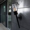 Wandlampe, Fackel, Gitter Design, schwarz H 28,5 cm Bild 4