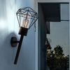 Wandlampe, Fackel, Gitter Design, schwarz H 28,5 cm Bild 3