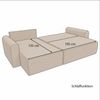 Wohnero24 Ecksofa LIAMO Bouclé Creme 238 x 142 cm – modernes Ecksofa mit Schlaffunktion 195 x 135 cm & Bettkasten, universelle Ottomane Bild 5