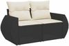 vidaXL 9-tlg. Garten-Sofagarnitur mit Kissen Schwarz Poly Rattan 3326657 Bild 5
