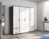 Rauch Möbel 'Voyager' Kleiderschrank, Holz, Weiß | Grau Metallic, Zubehör Classic, Breite 187 cm | mit Schubladen Bild 2