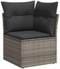 vidaXL 5-tlg. Garten-Sofagarnitur mit Kissen Grau Poly Rattan Akazie 3327707 Bild 4