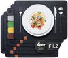 Loco Bird Platzset Tischset aus Filz, 6er Set Rechteckig, Platzsets 44x32 cm, (Tischset in grau), abwischbare Tischuntersetzer Platzdeckchen Bild 1