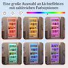 TWSOUL Bücherregal mit LED Beleuchtung, 5 Ebenen freistehend, 180 cm hohes Standregal mit, offenen Ablagen, modernes Aufbewahrungsregal für Wohnzimmer, Weiß Bild 4