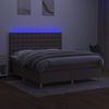 vidaXL Boxspringbett mit Matratze & LED Taupe 160x200 cm Stoff 3135769 Bild 4