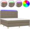 vidaXL Boxspringbett mit Matratze & LED Taupe 160x200 cm Stoff 3135769 Bild 2