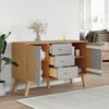 vidaXL Sideboard OLDEN Grau und Braun 114x43x73,5 cm Massivholz Kiefer 358598 Bild 4