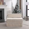 Schlafsofa 64x92x92 cm in Weiß, klappbar mit Chenille-Bezug, Schaumstoff- und Federkomfort, modular wandelbar Bild 4