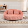 Sitzsack-Sofa 145x95x63 cm aus Chenille in Rosa – bodennaher Loungesessel mit Armlehnen Bild 2