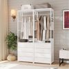 VOWNER Garderobenständer mit Sitzbank, Schublade & Kleiderstange, schmaler Flurgarderobe, (1 St), moderner Kleiderständer mit 4 Schubladen & stabiles Schuhregal Bild 4