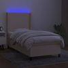 vidaXL Boxspringbett mit Matratze & LED Stoff Creme 90x190 cm Bild 3