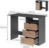 Schreibtisch Meiko Anthrazit/Artisan 105 x 50 cm mit Schubladen Vicco Bild 2