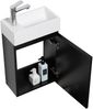 Badplaats Gäste-WC Waschtisch Set Angela 40x22 cm Schwarz Matt - Platzsparend Badmöbel Set mit Waschbecken und Unterschrank, Soft-Close Bild 2