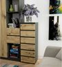 Home Collective Kommode 40 cm breit Holz Highboard Sideboard für Flur Schlafzimmer Wohnzimmer (Mehrzweckschrank Schrank schmal Kommode Schlafzimmer mit Schubladen), Kinderzimmer, 109 cm hoch mit 6 Schubladen Graphit-Artisan Eiche Bild 4