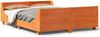 vidaXL Massivholzbett ohne Matratze Wachsbraun 140x190 cm Kiefernholz 3302287 Bild 2