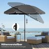 Sekey Sonnenschirm Ø 160 cm Balkonschirm Rund Strandschirm Sonnenschirm mit Schutzhülle, LxB: 160,00x160,00 cm, Neigungswinkel verstellbar, Höhe verstellbar, mit Tragetasche Bild 4