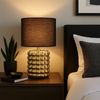 Tischlampe, Keramik Textil Gold, Schwarz, H 33 cm Bild 2