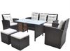 vidaXL 6-tlg. Garten-Essgruppe mit Kissen Poly Rattan Braun 42644 Bild 2