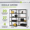 Juskys Lagerregal Basic 4er Set 180x90x40 cm – 4 Schwerlastregale mit 20 Böden – max. 3500 kg - Metall verzinkt - Regale Kellerregal Metallregal Bild 2