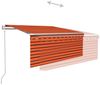 vidaXL Markise Automatisch Einziehbar mit Volant 3x2,5 m Orange Braun 3069270 Bild 4