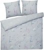 Bettwäsche-Set Blumenmuster EVERGREEN 240x220 cm Baumwoll-Satin Hellblau Bild 4