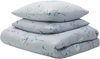 Bettwäsche-Set Blumenmuster EVERGREEN 240x220 cm Baumwoll-Satin Hellblau Bild 5