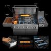 BURNHARD® Gasgrill 6-Brenner, 5x Edelstahl-Stabbrenner, 3,5 kW, Infrarot-Keramikbrenner, Heckbrenner, Seitenkochfeld, große Grillfläche, Piezo-Zündung – Fat FRED Deluxe - Silber - #947148 Bild 2