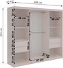 Schwebetürenschrank LUMOS in Kaschmir inkl. Innenausstattung, mit Lamellen-Optik, Aristan-Eiche, Breite 240 cm, moderner Kleiderschrank - mit Schubladen Bild 5