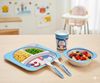 Kindergeschirrset 5-tlg. aus Bambus in Pinguinmotiv - robust & bunt Bild 5
