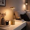 2er Set LED Tischlampe, Metall, goldfarben, Touchdimmer, Akku, H 34,3 cm Bild 3