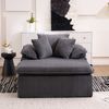 Großes Cord Sofa Cloud Form, rahmenloses Loungesofa,High-Density Schaum, kein Aufbau, 177x122cm,ergonomisch,weich,Grau Bild 3