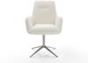Drehstuhl Zoa-Flex Bouclé Soft Beige Fußkreuz Edelstahl 360° drehbar Wippfunktion Taschenfederkern Bild 2