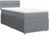 vidaXL Boxspringbett mit Matratze Hellgrau 100x200 cm Stoff 3289674 Bild 3