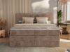 Boxspringbett, Doppelbett mit zwei Bettkästen und Multipocket-Matratze, Cord Bett - TILIANO KING - 140 x 200 cm - Braun Cord - H3 Bild 3