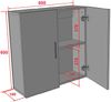 VCM Badmöbel Wandschrank Zalo 920351 Weiß / Schwarz H. 60 x B. 60 x T. 18 cm Bild 3
