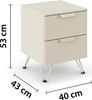rauch Aditio Box, Nachttisch, 2 Schubladen, mit Hairpin-Fuß, mit Softclose-Funktion, Farbe Beige, BxHxT 40x53x43cm Bild 4
